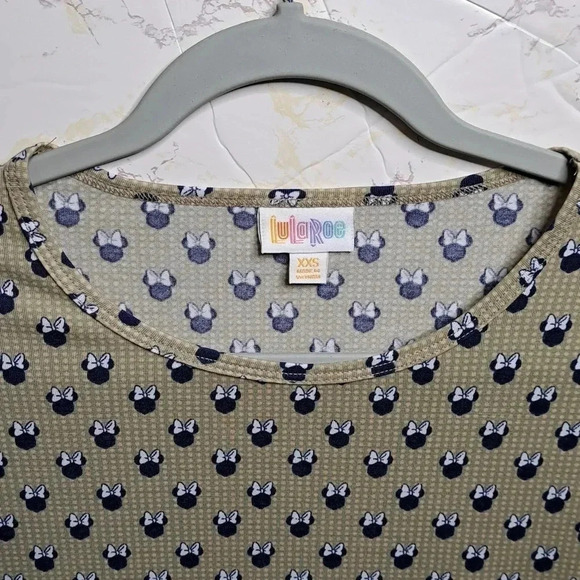 Lularoe | Top | Minnie Mouse Print | Taupe | Size XXS - Picture 3 of 5